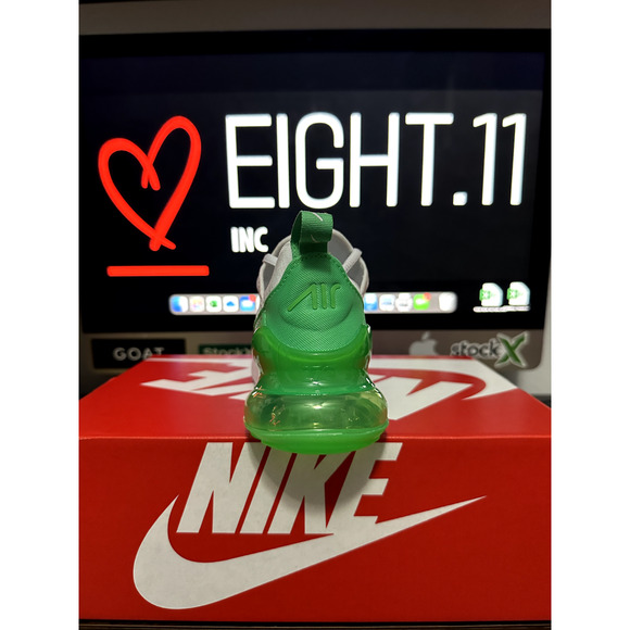 NEW WOMEN'S SIZE 5.5 Nike Air Max 270 Green Shock AH6789-117 - Picture 4 of 6